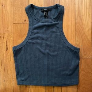 Teal blue crop top tank